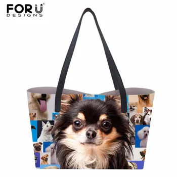 

FORUDESIGNS Poodle Women PU Leather Handbags Ladies Large Tote Bag Female Shoulder Bags Bolsas Femininas Fashion Crossbody Bag