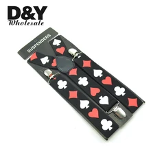 Новое поступление, дизайнерские подтяжки для игральных карт, покерных карт, Ширина 3,5 см, мужские подтяжки унисекс, эластичные модные подтяжки