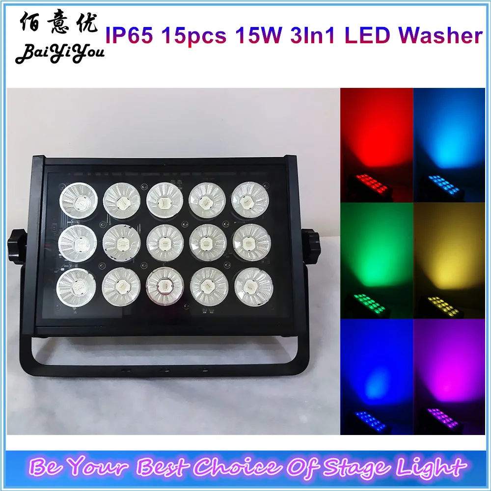 

Weddings Show Decoration Professional Led Outdoor Lighting 15pcs 15w RGB 3 in 1 COB Led Flood Light Led Waterproof Wall Washer