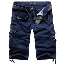 Летние свободные карго шорты мужские большие размеры мульти-карманные военные Короткие штаны комбинезоны мужские летние пляжные хлопковые вареные шорты