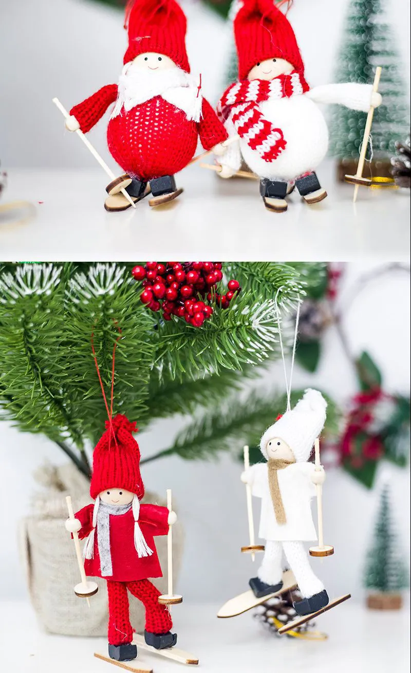 Navidad Рождественский Ангел-девочка Лыжная подвеска Рождественская елка украшение для дома рождественские милые куклы вечерние кавайные рождественские украшения