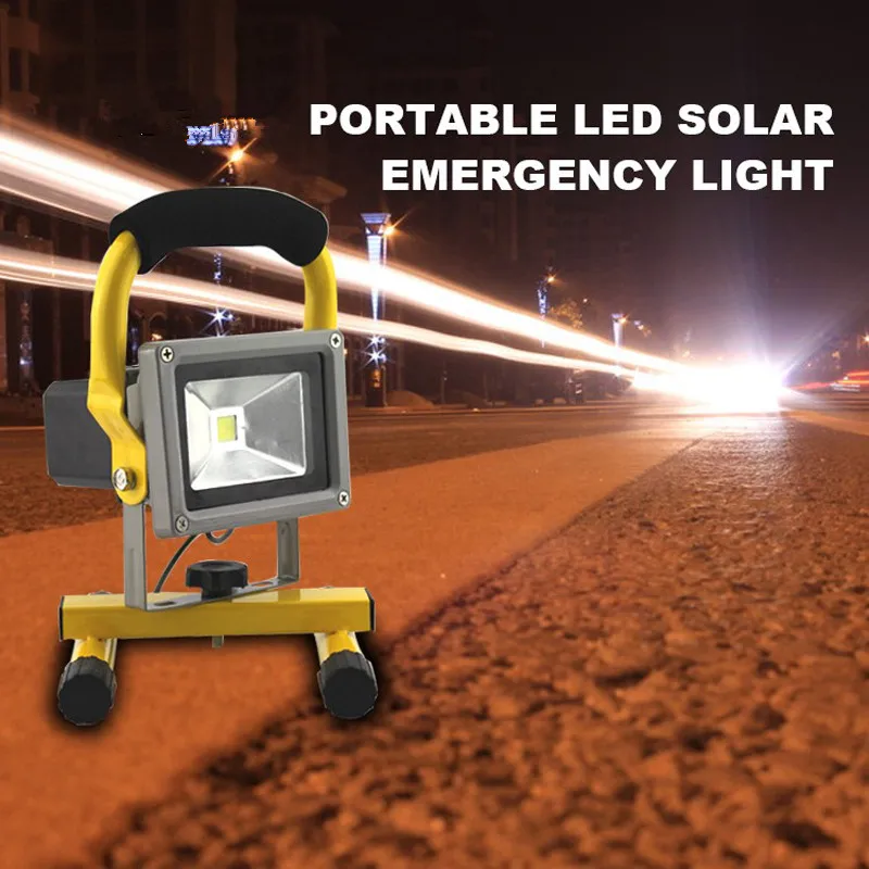 Solar LED Spotlight Outdoor Floodlights 10W IP65 Waterproof Portable Solar Powered Refletor Led Rechargeable Camping Flood light (2)_