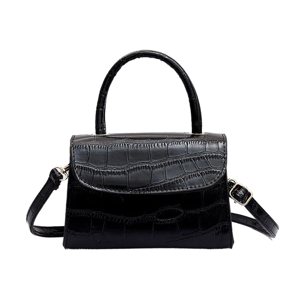 Женская дизайнерская Роскошная сумочка, модная Высококачественная женская сумка из искусственной кожи, сумка через плечо с крокодиловым узором#5 - Цвет: Черный