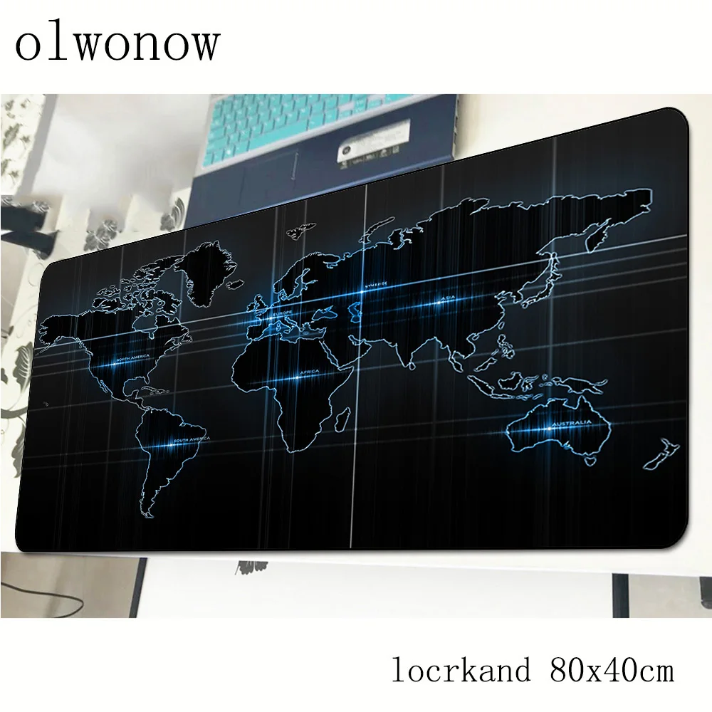 Коврик для мыши с картой мира 80x40 см Мультяшные коврики лучший игровой коврик