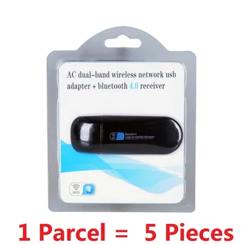 

ZAPO 5 Pieces 5G WIFI USB Bluetooth 4.0 Adapter 802.11ac Wireless 600Mbps Network Card Built in 2 Antennas For All Windows Linux