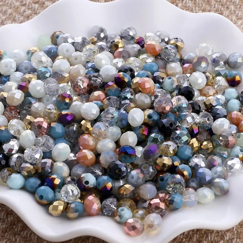 

STENYA Matte Crystal Czech Beads Rondelle Faceted Jewelry Findings Scrub Quartz Spacer Earring Choker Necklace Accessories