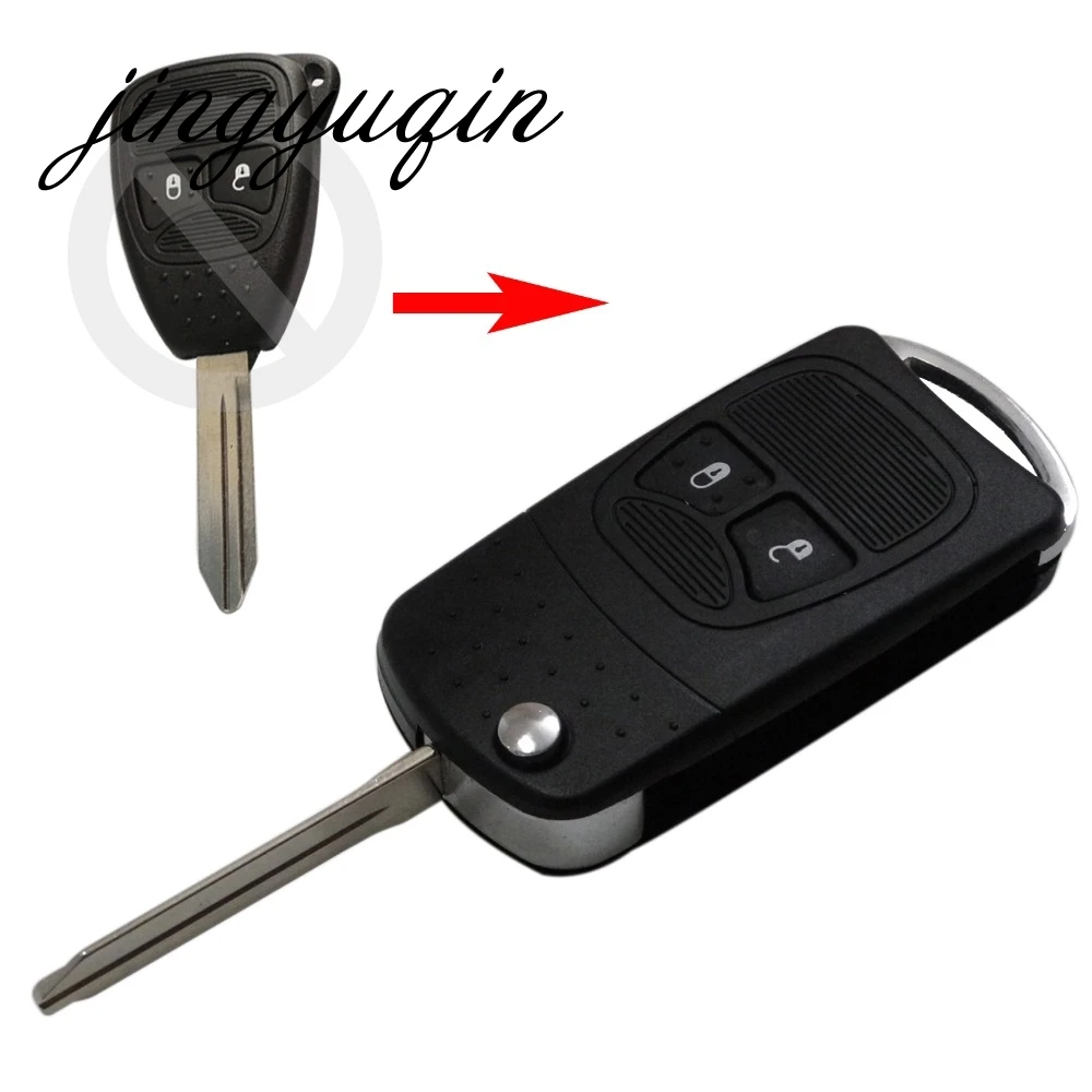 Chrysler Jeep Cherokee 2 Button Remote Compass Wrangler Patriot flip key shell Chrysler Jeep Cherokee 2 Button Remote Compass Wrangler Patriot flip key shell
