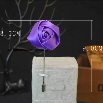 

20 Pcs/Lot New Silk Satin Rose Guest Boutonniere Flowers Groommen Best Man Women Buttonhole Prom Corsage Pin Brooch Wedding Suit