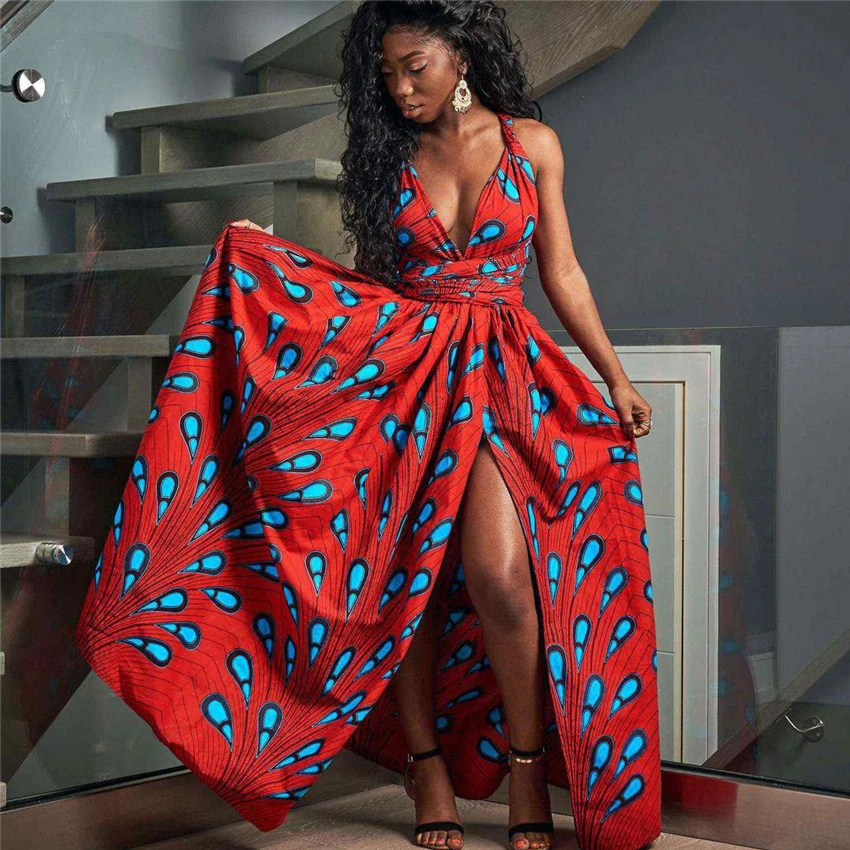 Летние африканские платья для женщин вечерние новости Дашики рубашка в африканском стиле одежда длинная одежда Базен DIY шнуровка модная одежда