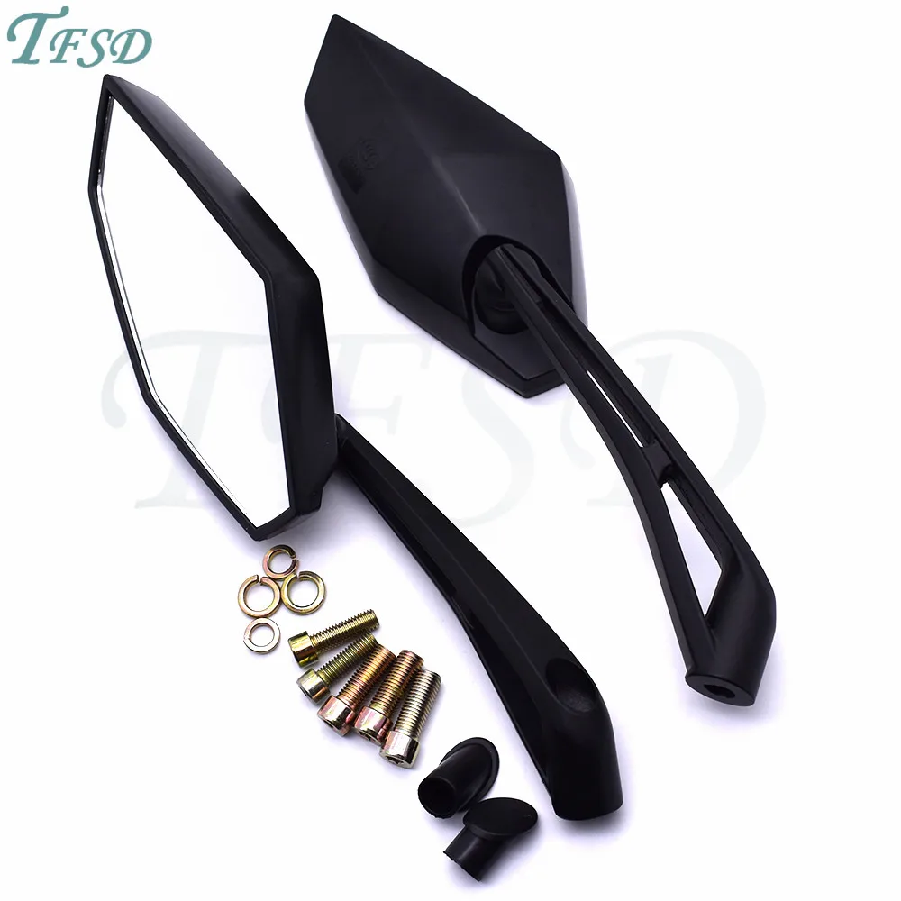 

Black Motorcycle Rear View Mirrors Universal Mirror 8mm 10mm for Honda MV Agusta Suzuki Yamaha Kawasaki zongshen
