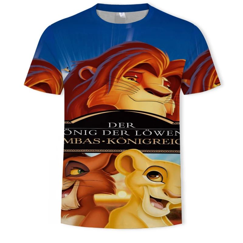 

2019 men's lastest fashion short sleeve king of Disney Simba lion printed t-shirt funny tee shirts Hipster O-neck cool tops