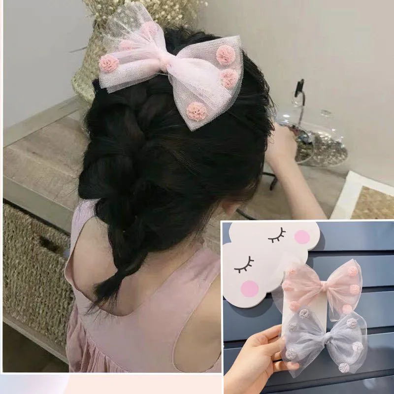 

Princess Lace Hair Clips With Pompom Hairpins For Girls Hair Bows Barrette Fashion Kids Headwear Hair Accessories