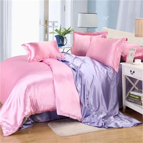 Summer Cool Imitated Silk Bedding set home textile AB side bed linen