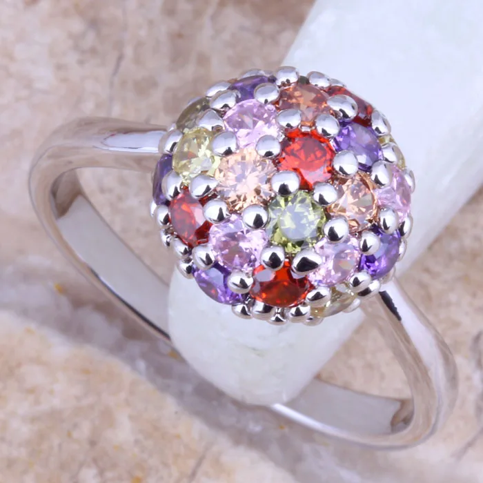 

Fabulous Multicolor Multigem Silver Stamped 925 Ring Size 5 / 6 / 7 / 8 / 9 R1547