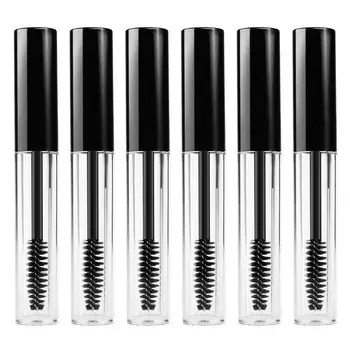 

6pc Beauty Portable 3.5ml Empty Mascara Tube Eyelash Vial Liquid Bottle Container Black Cap Refillable Bottle Makeup Accessories