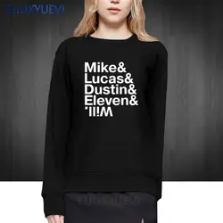 Новый Дизайн женщин Майк Дастин Lucas одиннадцать зима Осенние рубашки из хлопка с круглым вырезом странные вещи XS-XXL толстовки пуловер euu-259