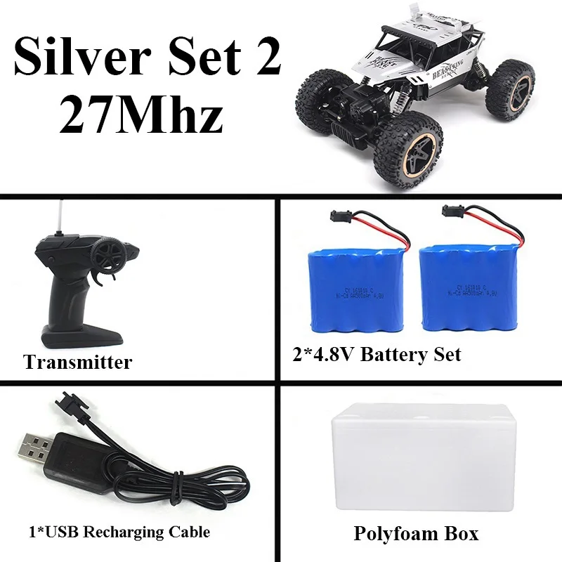 1:16 машинка на радиоуправлении 4WD 2,4 Ghz Рок Гусеничный пульт дистанционного управления игрушки машины на радиоуправлении игрушки для детей 5500 - Цвет: 5512-Silver-Set-2