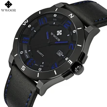 WWOOR Роскошные Брендовые Часы мужские военные спортивные часы мужские кварцевые аналоговые 3D часы для лица Часы мужские кожаный ремень настольные наручные часы