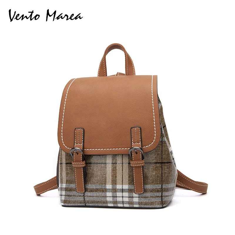 

Vento Marea Ladies PU Leather Backpack Women Backpacks Leisure Female School Backpack For Girl Carteras Y Bolsos De Mujer