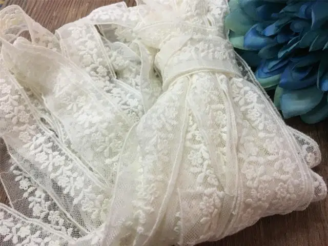 

White cotton embroidery DIY handmade accessories gauze lace wide 3CM