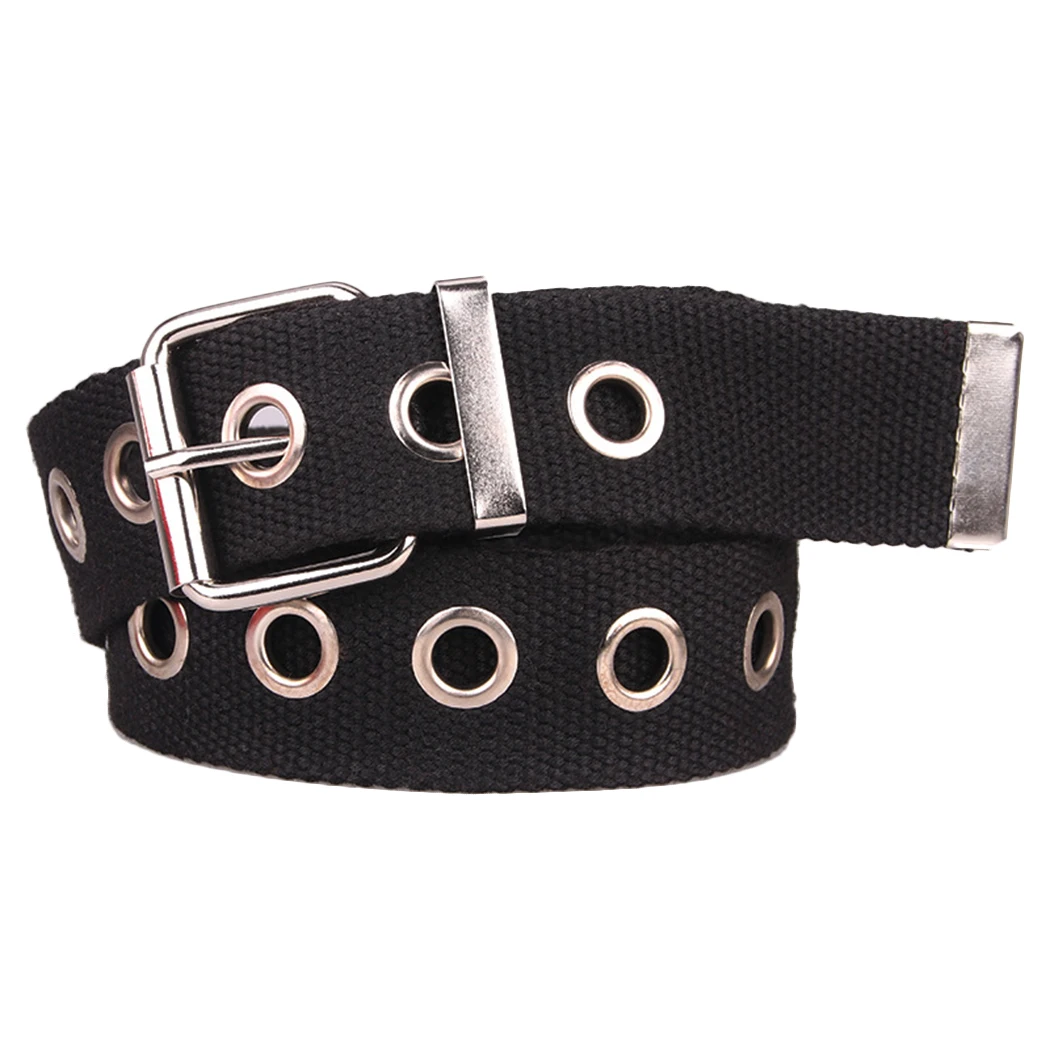 Elastic Canvas Wide Belts For Women Female Waist Belt Harness Metal