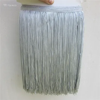 

10Yards 30cm Wide Lace Fringe Trim Tassel gray Lace Fringe Trimming For Latin Dress Stage Clothes Accessories Lace Ribbon