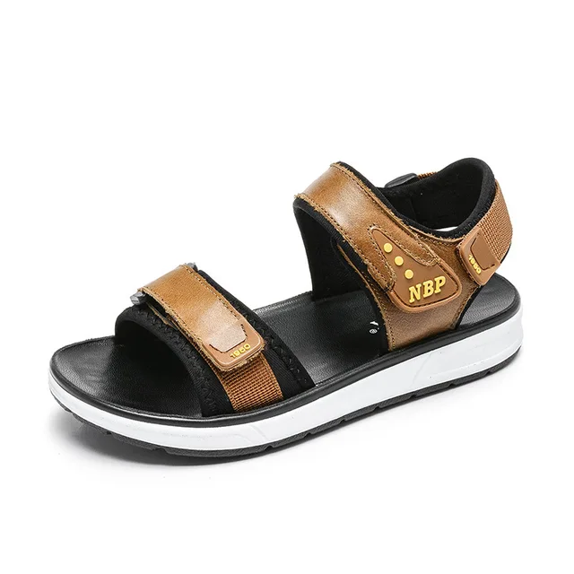 Genuine Leather Children Beach Sandal Boys School Shoes Summer Casual