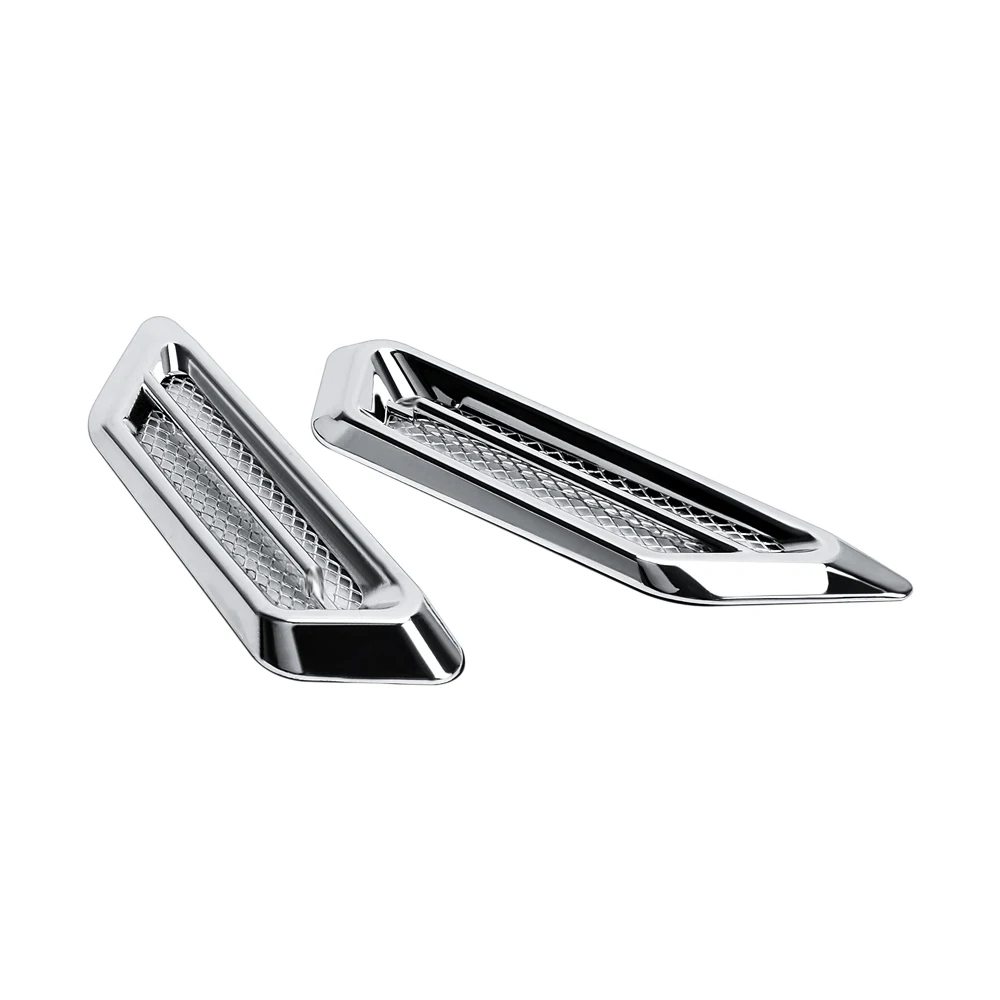 

2pcs 3D False Air Outlet Car Stickers Shark Gills Auto Chrome Sticker Creative Decoration Side Mesh Cover Hood Bonnet