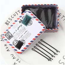 200 шт Черная невидимая шпилька u-образные заколки невидимки для волос заколка для волос с штамп случае парикмахерские инструменты аксессуары стильный салон