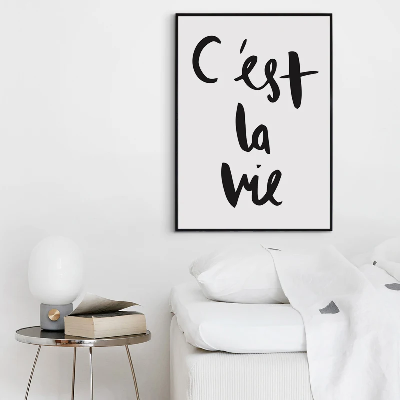 Us 27 50 Off07g Hitam Dan Putih Sederhana Abstrak Inggris Frase A4 Kanvas Lukisan Art Print Poster Gambar Dinding Kamar Rumah Dekorasi Mural In