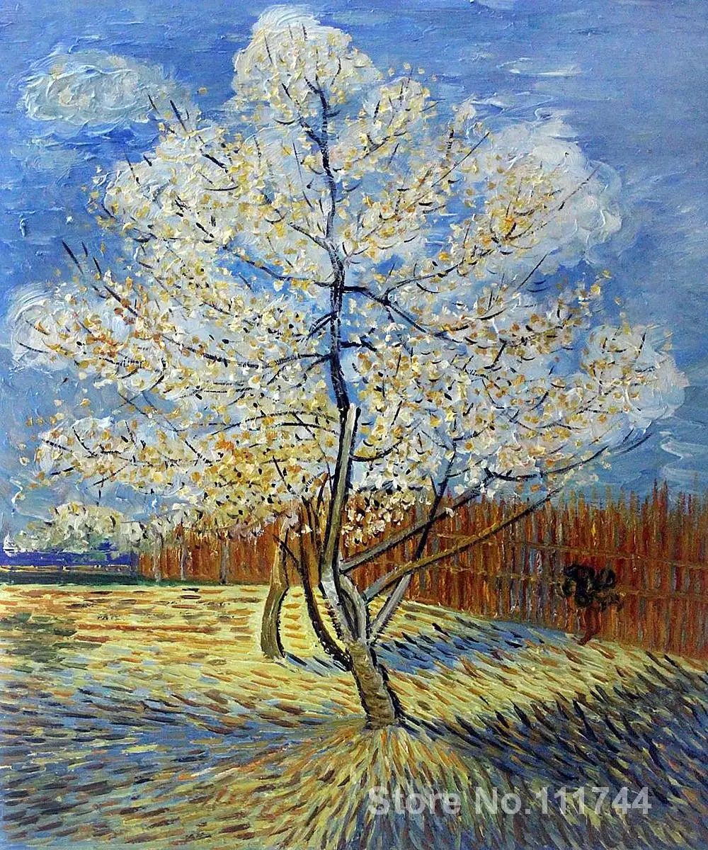 Vincent Van Gogh Arbre De Peche Rose Peintures Celebres Toile A L Huile Reproduction Bonne Qualite Peint A La Main Aliexpress