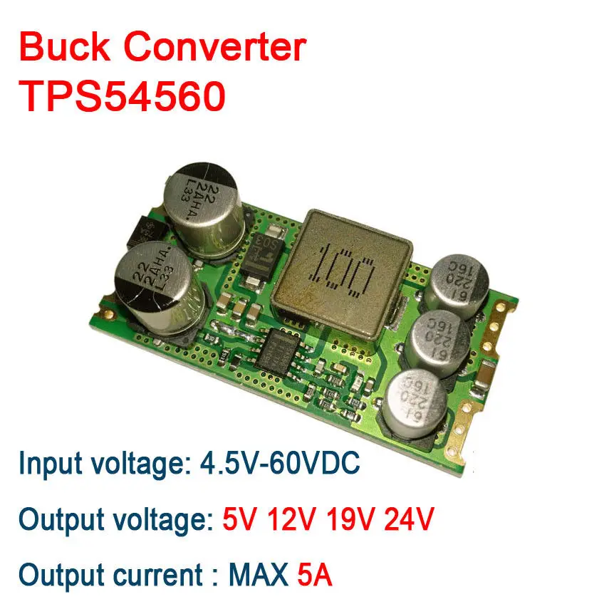 

TPS54560 DC-DC Buck Converter 4.5-60V 12v 24v TO 5v 5A car Power Supply Module Voltage Regulator