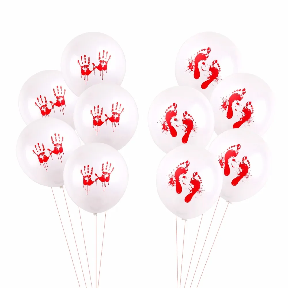 

PATIMATE Latex Balloons Halloween Decoration Foot Hand Blood Baloon Halloween Party Decorations Ballon Event Party Supplies