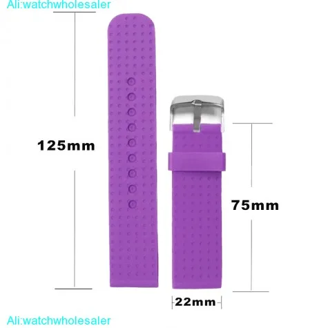 22mm New Purple Color Silicone Jelly Rubber Ladies Watch Band Straps WB1074I22JB