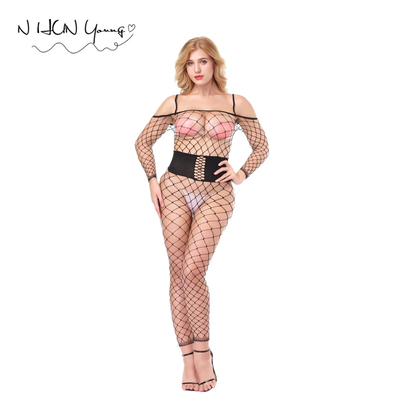 Sexy Lingerie For Women Hot Erotic Underwear Plus Size Fishnet Hollow Sleepwear Sex Costumes Babydoll Disfraz Carnavales Qq342