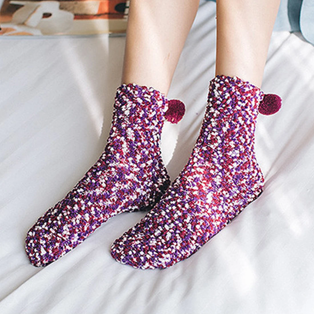 

New Women Winter Thicken Knitted Thermal Socks Cake Socks Creative Cotton Warm Socks Explosion Modelscute Cake Socks Without Box