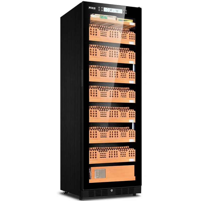 FUKE cigar светодиодные лампы для шкафа humidor дисплей большой кедровый деревянный кулер для сигар FK-188C2