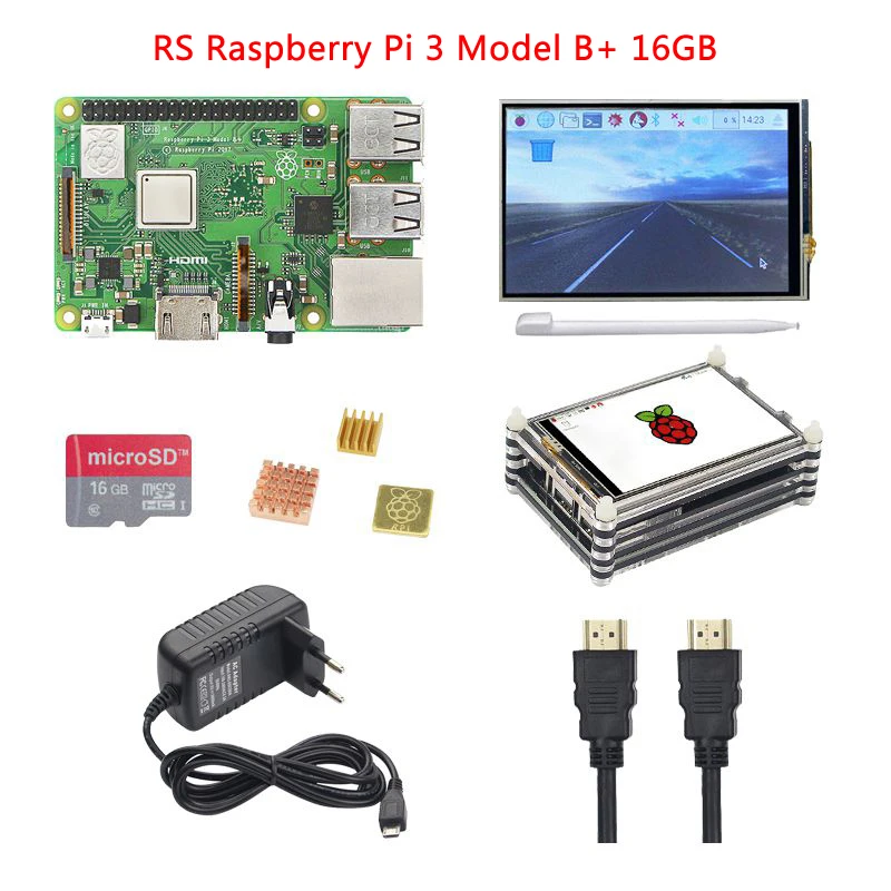 

Original Raspberry Pi 3 Model B Plus with WiFi&Bluetooth + 3.5 inch Touch Screen + Case + Power Supply for Raspberry Pi 3B Plus