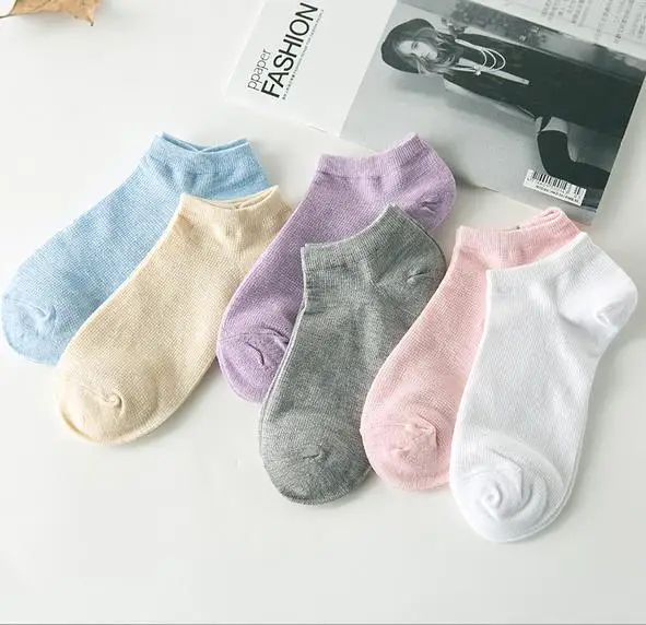 KL108 простые однотонные тонкие носки женские впитывающие нескользящие носки beriberi Тапочки женские ультра-короткие носки-лодочки