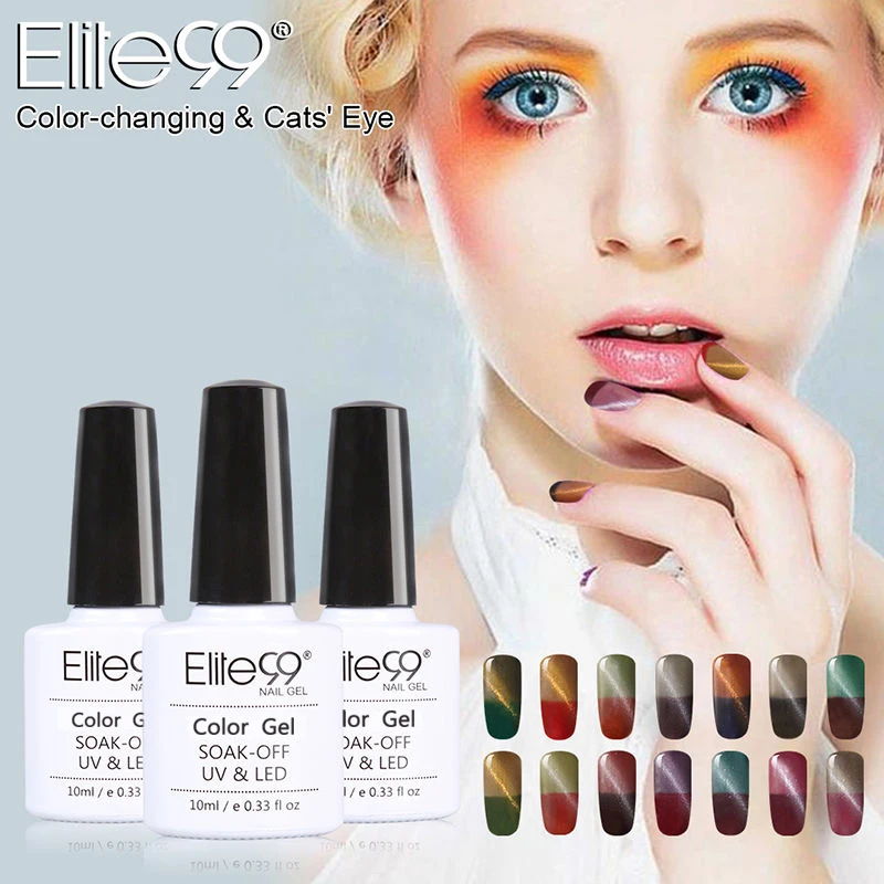 

Elite99 1Pcs Temperature Color Changing Cat Eye Gel Polish Varnish Manicure Soak Off 3D Effect Mood Gel Lacquer Polish
