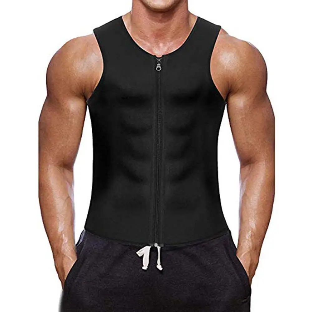 

Men Sports Compression Sweat Vest Body Shaper Zipper Slimming Sauna Tank Top
