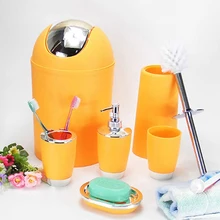 6 шт. аксессуаров для ванной комнаты мусорное ведро диспенсер для жидкого мыла электрическая зубная щетка держатель с креплением