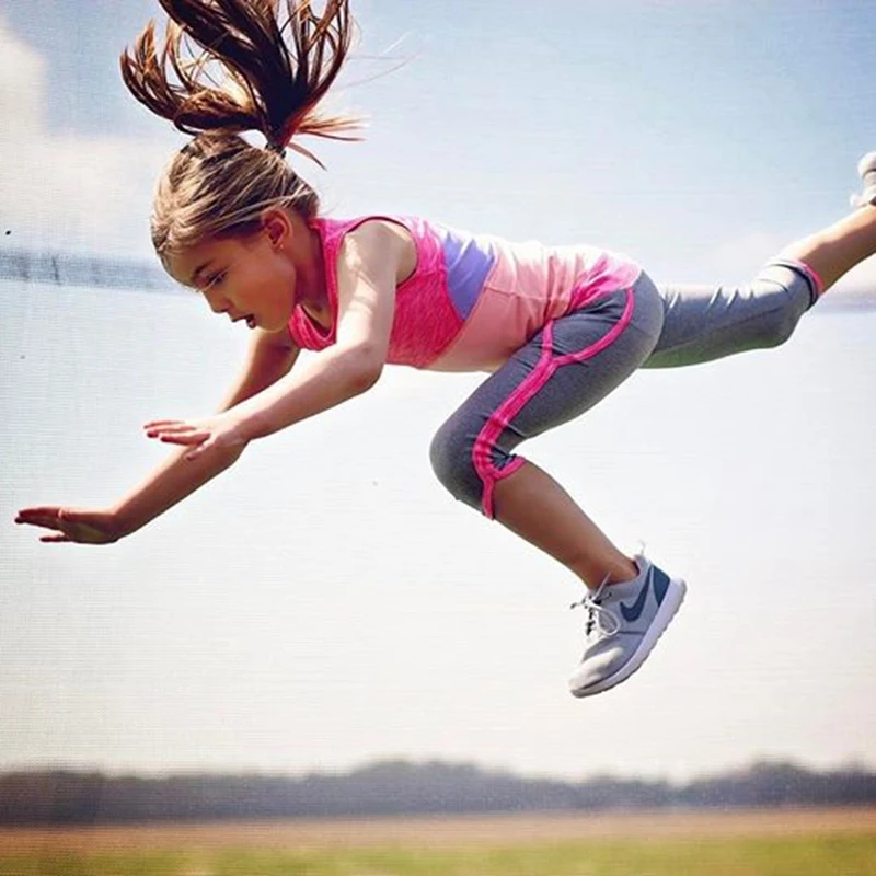 

0-5T 2pcs Kids Baby Girl Clothes Summer Yoga Running Sports Top Vest Pants Shorts wear Stretchy Casual Outfits Set meisjes