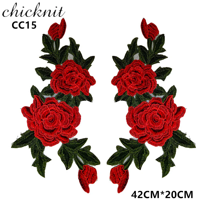 

CHICKNIT colorful embroidered 3D flower patch diy cheongsam clothes Shoulder flower accessories CC15
