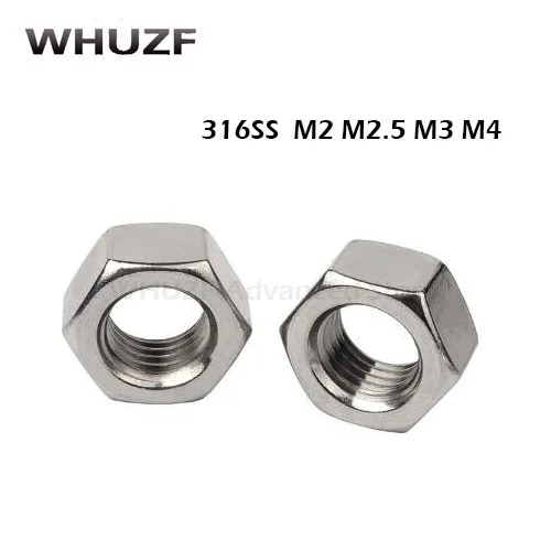 

Hex Nuts Marine Grade 100PCS 316 A4 Stainless Steel Nut For M2 M2.5 M3 M4 M5 M6 M8 Metric Bolt & Screw