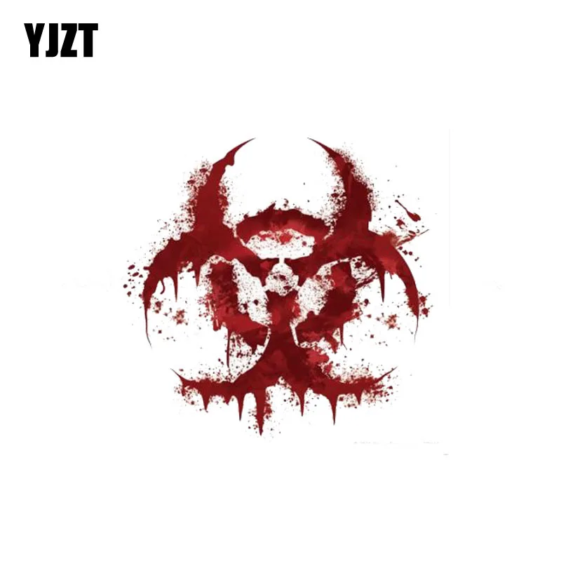 

YJZT 11CM*11CM WHITE BLOODY BIOHAZARD V2 Bloody Personality Car Sticker Reflective Motorcycle Parts C1-7158