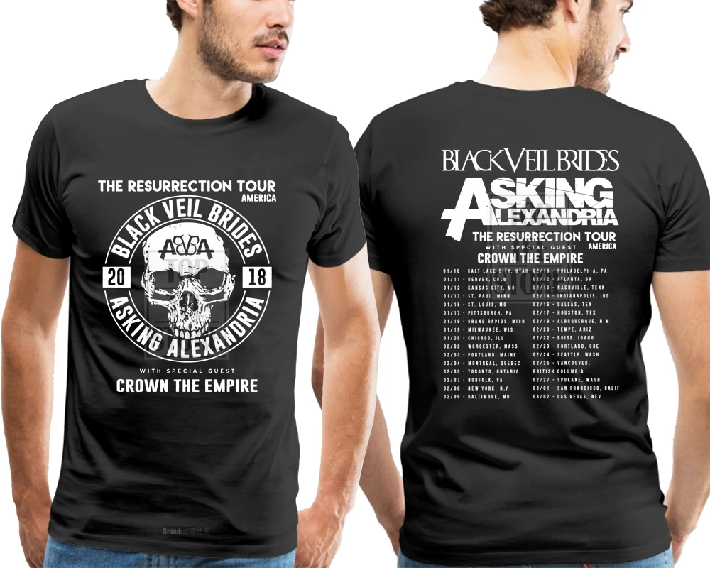 

Black Veil Brides & Asking Alexandria Tour 2018 T Shirt Men'S S 4Xl