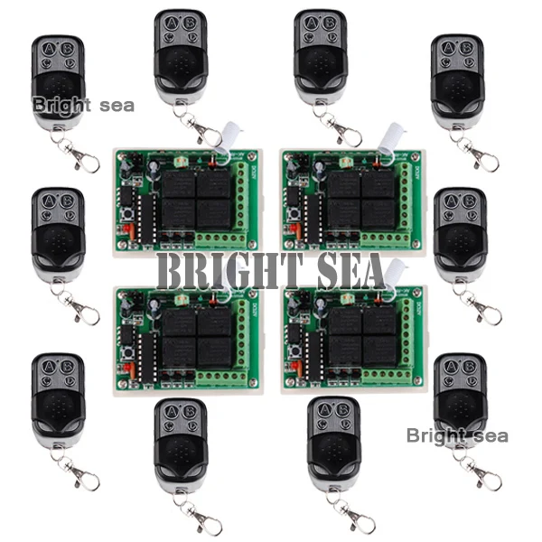 

4 Receiver & 10Transmitter FR Wireless Remote Control switch system with 4CH DC12V Multifunctional wireless Module
