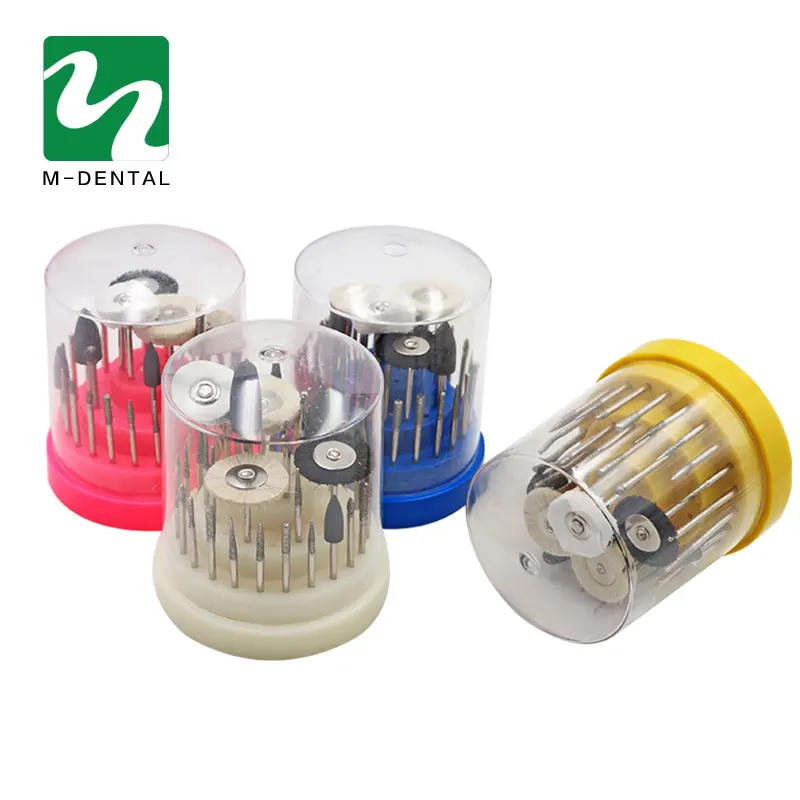 1Set Dental Silicone Rubber Rotary Tungsten Steel Polishing Burs Stand