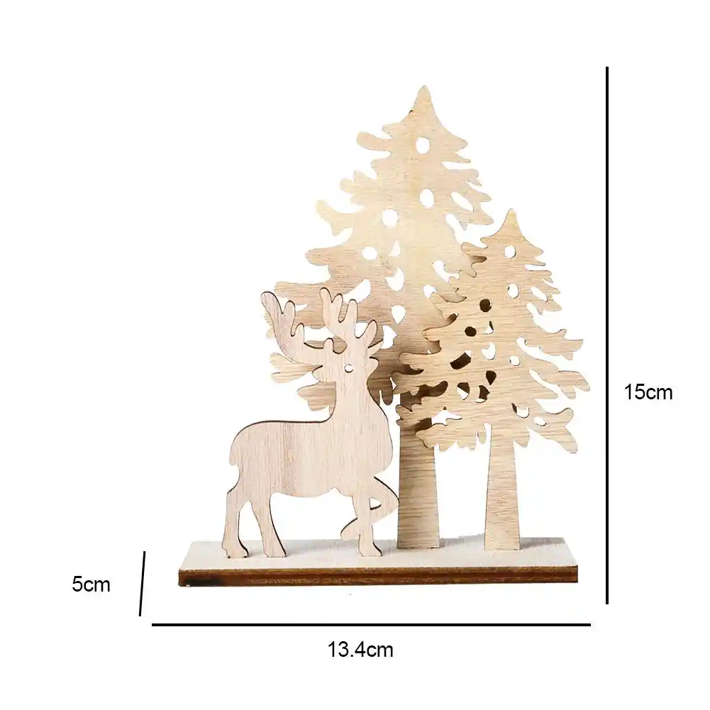 Wooden Christmas Tree Wlk Indoor Outdoor Xmas Holiday Winter Wonderland Party Kid Toys Creative Christmas Table Diy